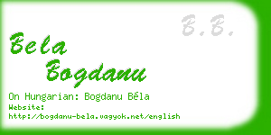 bela bogdanu business card