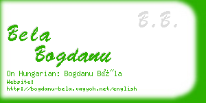 bela bogdanu business card